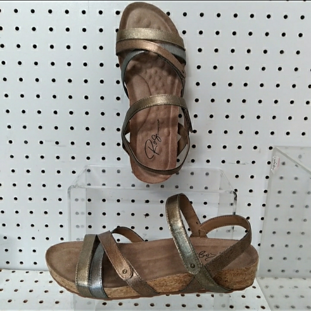 Ros Hommerson | Multi Leather Sandals | Women's Cork-wrapped Flat Wedge Strappy